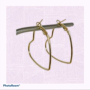 Heart Shaped Hoop Earrings, Gold-Plated Dangles